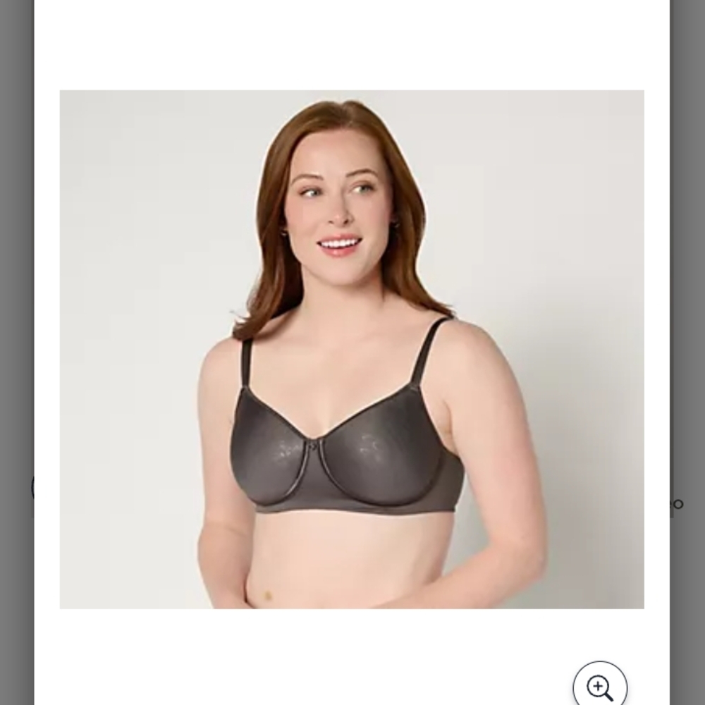 Breezies Graphite Featherlite Breathe Wirefree T-Shirt Bra Size 38DDD
